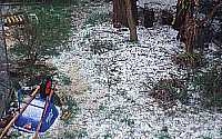 Image of hail covering the ground like snow